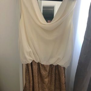 Gold and Cream opened back dress